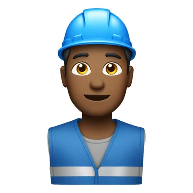 construction worker with hat and blue work wear sticker