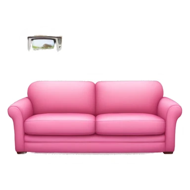 Pink pretty Living room, pink sofa, pink televison , pink dinner table sticker