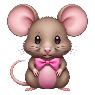 Rat with a pink bow sticker
