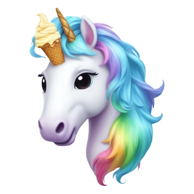 Rainbow unicorn eating ice cream  sticker