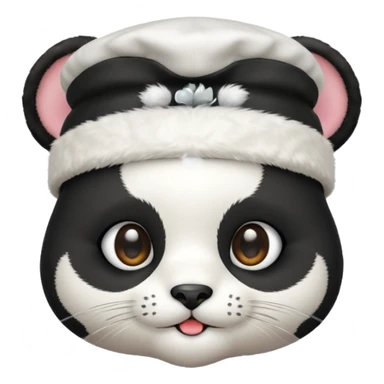 cute panda cat head with white cook hat sticker