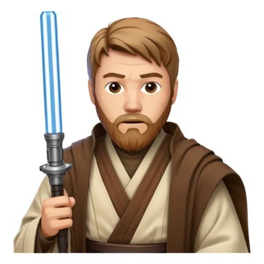 star wars master kenobi with lightsaber sticker