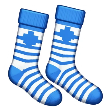 A pair of socks emoji, drawn with an 8-bit pixelated look, similar to early video game sprites. sticker