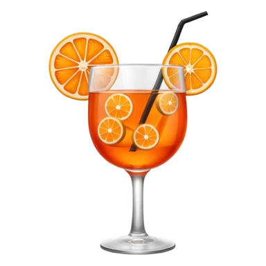 Mach mir einen Aperol in Emoji Stil - eine Orangenscheibe im Glas und ein Strohhalm - keine Deko  sticker