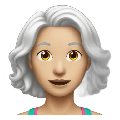 White hair woman in gym sticker
