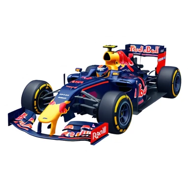 Make a Redbull f1 car with max Verstappen driving it emoji sticker