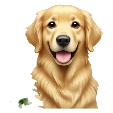 christmas golden retriever with christmas tree  sticker