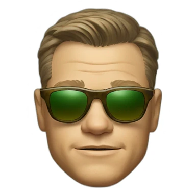 matt damon with a turtle in sunglasses in his hands sticker
