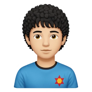 Young man with black curly hair fringe Haircut and light dark skin, moroccan / amazingh race sticker