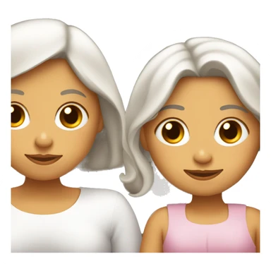 Mamá y bebé niña con pieles blancas con cabello café  sticker