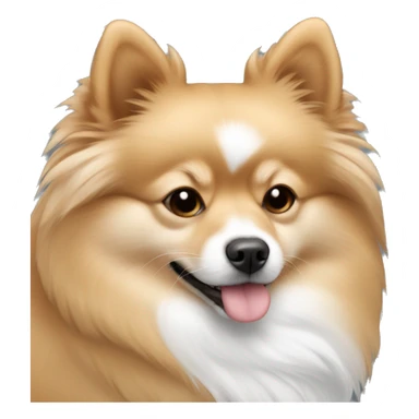 pomeranian-spitz mix light brown and white with gray ears sleeping sticker