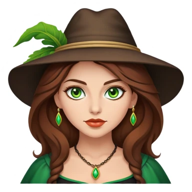 Bruja sexy de tez blanza cabello castaño y ojos verdes  sticker