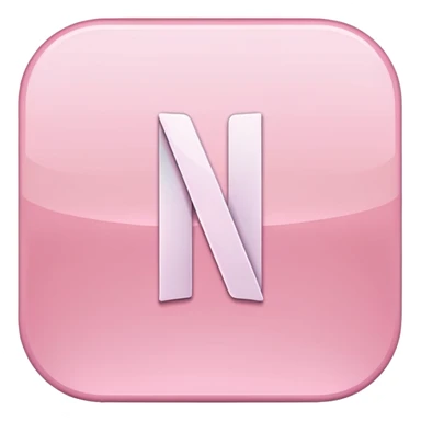 Netflix aesthetic "N" logo in pastel pink sticker