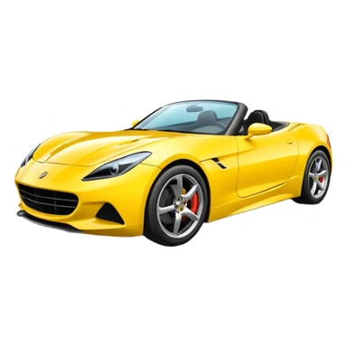 Generate a high-quality iPhone-style emoji of a yellow sports car, sleek and shiny, realistic shading, smooth gradient colors, 3D cartoon-like style, simple white background, high-resolution.

 sticker