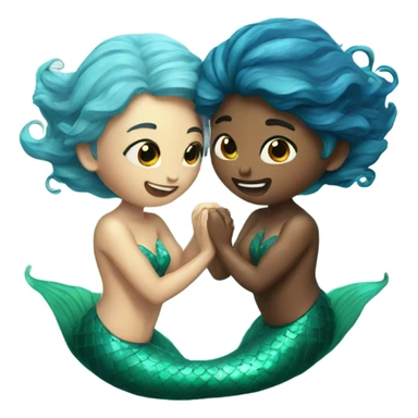 two mermaids in love sticker