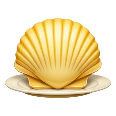 butter in the shape of a shell on a white vintage plate sticker