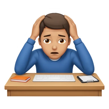 person banging their head on a desk, frustrated expression emoji sticker