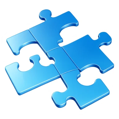 puzzle piece emoji in blue professional design for business presentation, clean edges, modern corporate aesthetic sticker
