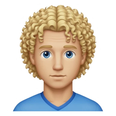 Athletic man with blond curly hair, straight on sides, thick neck  sticker