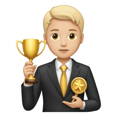 20 blue background awarrd with 3 people sticker