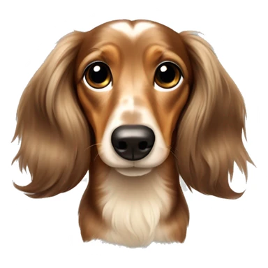 Long haired brown and cream dapple dachshund sticker