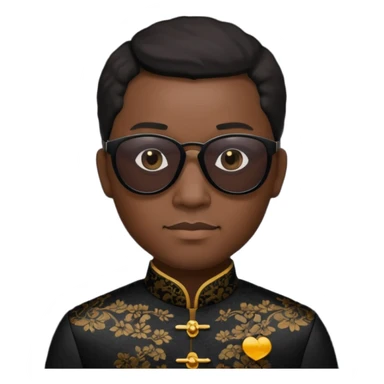 cheongsam ancient black man with sunglasses sticker