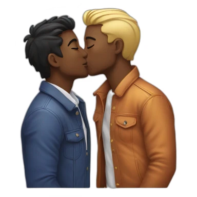 Gay kiss love sticker