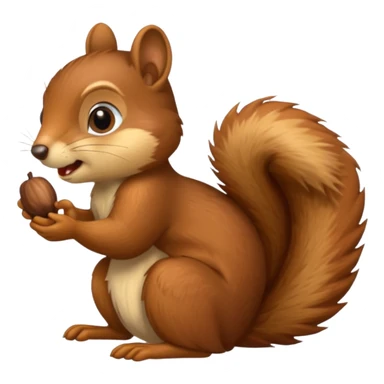 Long toothed squirrel swallows acorn, sleep sticker