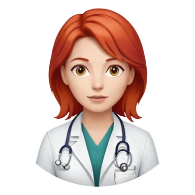 female doctor with red hair sticker