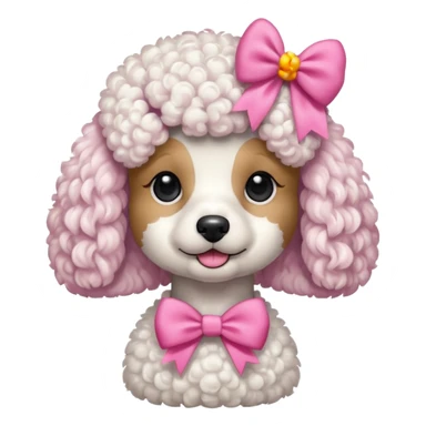 Poodle de laço Rosa sticker