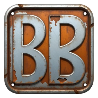 Create an ultra-realistic Rust icon that reads 'DUBS' based on the Rust video game. sticker
