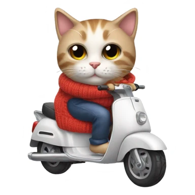 Cat wearing a sweater on a scooter sticker