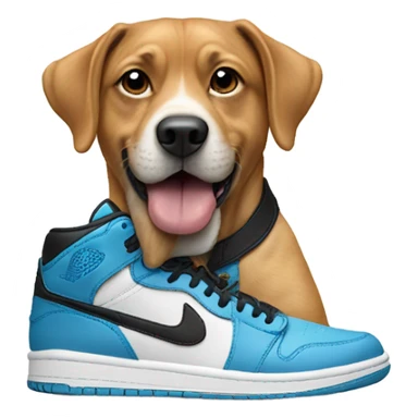 Dog wearing air Jordans sticker