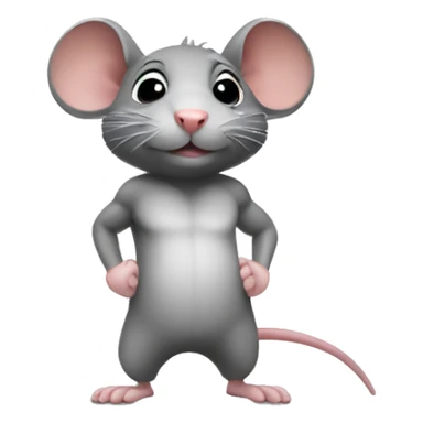 Cute rat at the gym sticker