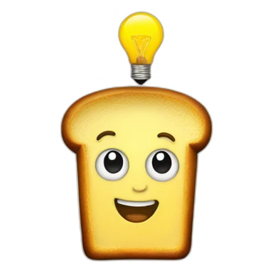 toast with a lightbulb above head sticker
