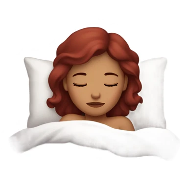 Burgundy haired girl sleeping in bed sticker