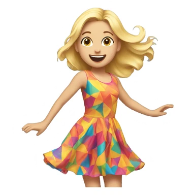 blonde girl dancing excited in dress sticker