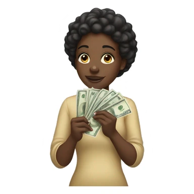black girl holding money sticker
