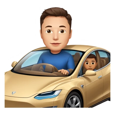 Elon musk with a car sticker