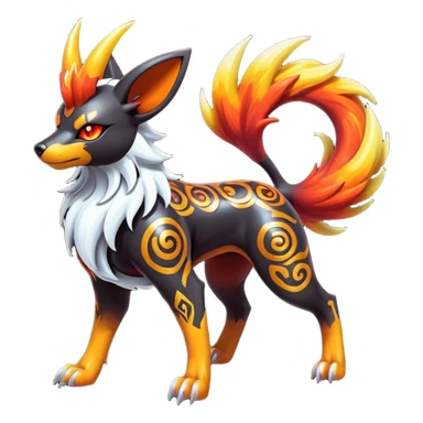 Shiny Gothic Exotic Punk’ish Cool Colorful Epic Futuristic Houndoom-Arcanine-Zorua-Torracat-Pokémon-Fakémon-hybrid-creature sticker