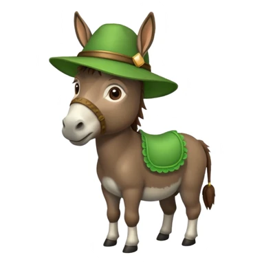 donkey with green hat sticker