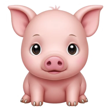 white baby pig sticker