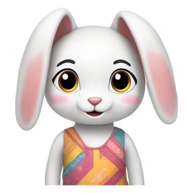 Bunny wearing a dress sticker