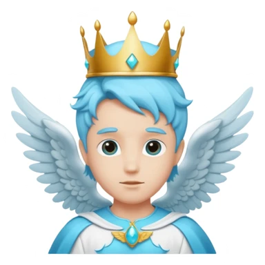 an angel with a cyan crown on his head, 4 wings sticker