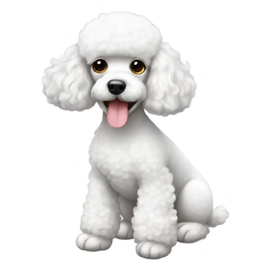 French poodle small cute and the white color  sticker