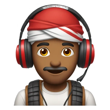 Indian gamer with red headset sticker