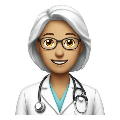 Doctor woman happy aged sticker