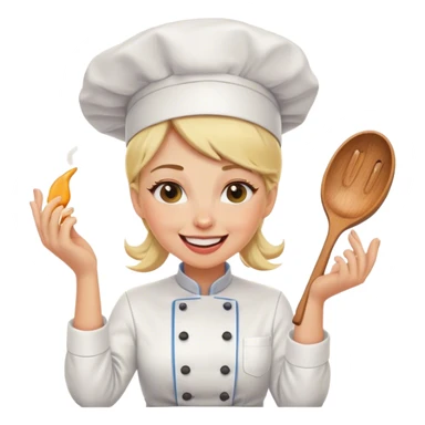 Blonde Female chef cooking up laughs  sticker