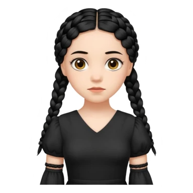 Wednesday with the two braids black sticker