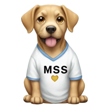 dog wearing a shirt that says i miss u sticker